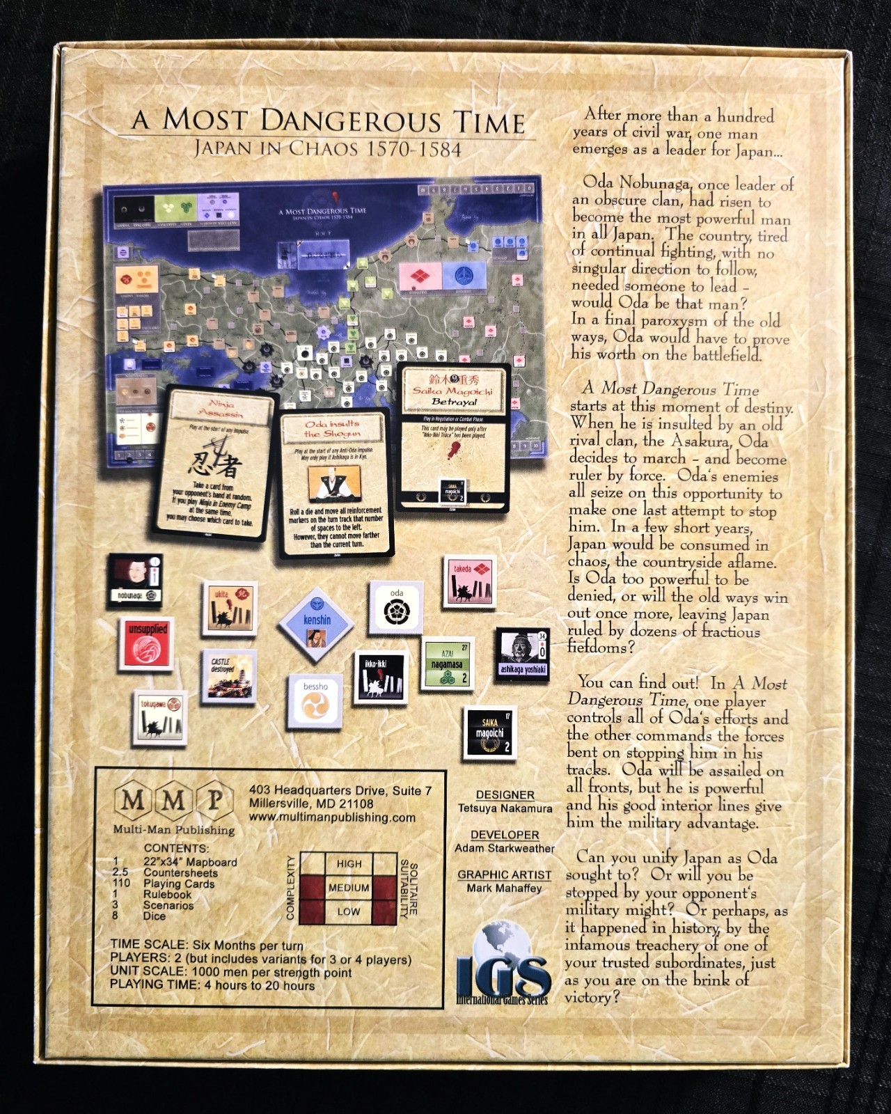 “A MOST DANGEROUS TIME: JAPAN IN CHAOS” WAR GAME – MMP – UNPUNCHED, COMPLETE