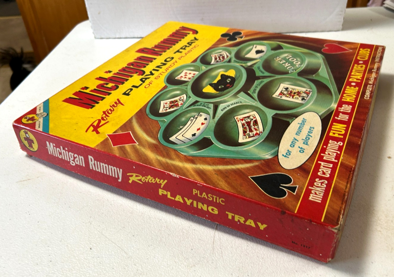 Vintage 1958 Michigan Rummy Playing Tray, Transogram Comp NY Very Nice Cond