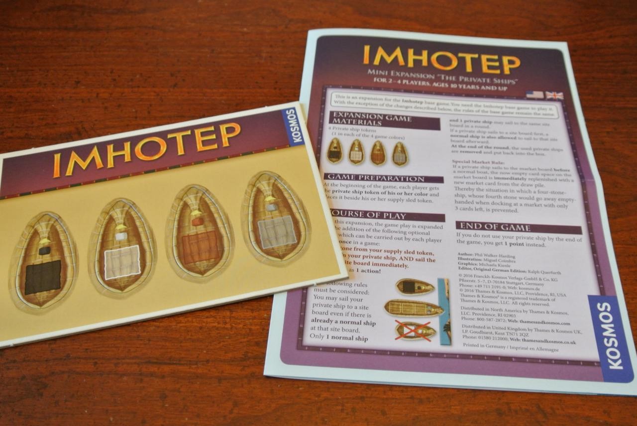 IMHOTEP – PRIVATE SHIPS Board Game Expansion Promo BRETTSPIEL ADVENT CALENDAR