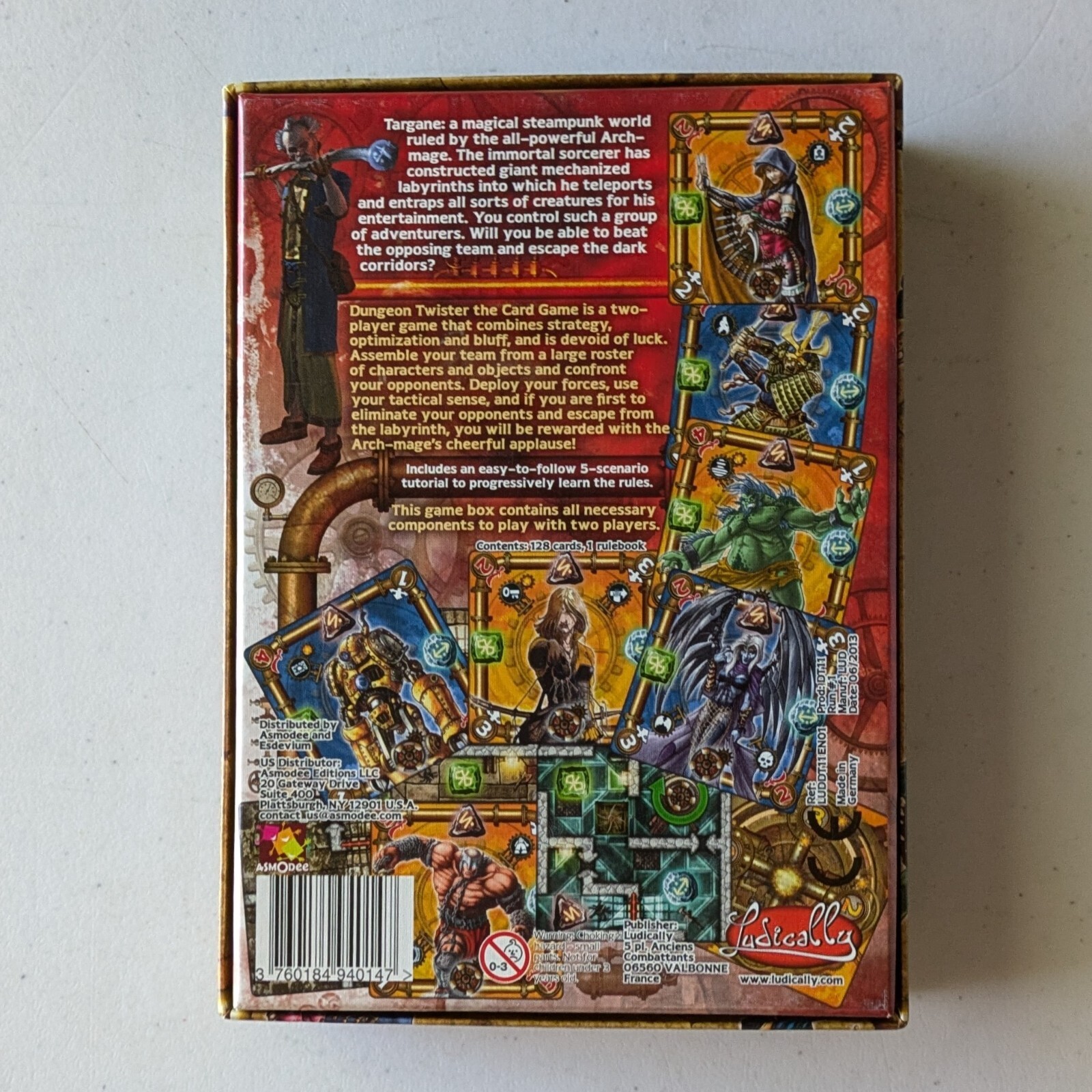 new Dungeon Twister The Card Game by Ludically/Asmodee/Esdevium 2013 Steampunk