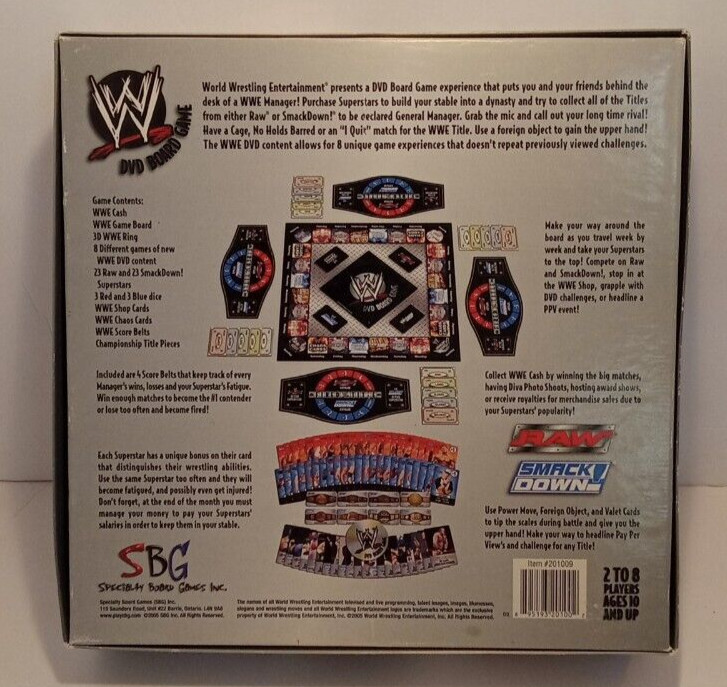 2005 WWE Wrestling DVD Board Game 1st Edition RAW/Smackdown by Specialty Games