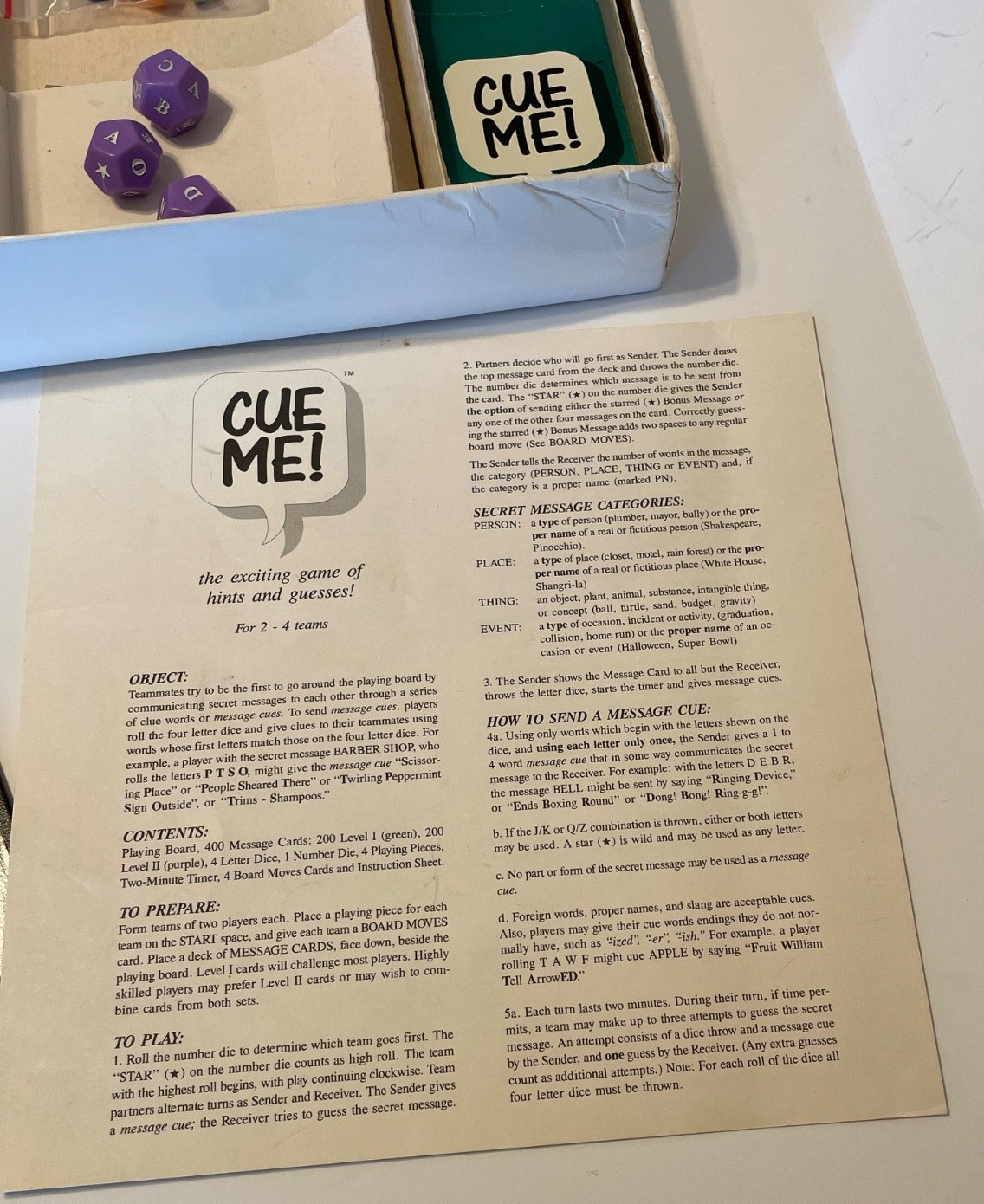 Cue Me! The Exciting Game of Hints and Guesses, 3-8 Players, Ages 12+