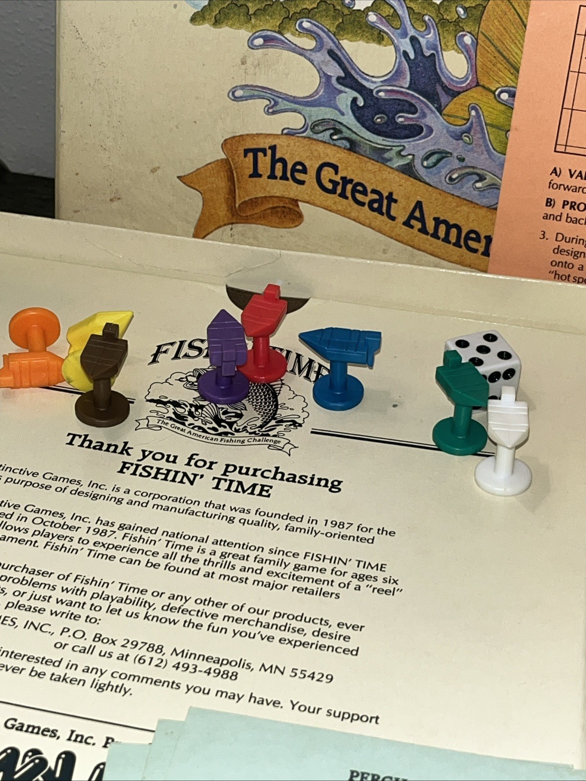 FISHIN’ TIME BOARD GAME – DISTINCTIVE GAMES FISHING CHALLENGE – 1986 – Complete