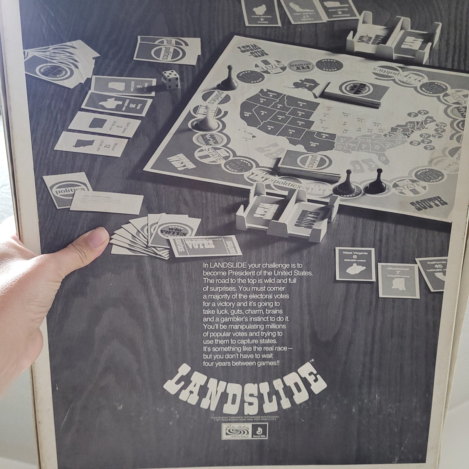 Vintage 70s 1971 Landslide Power Politics Board Game Parker Bros CIB Complete