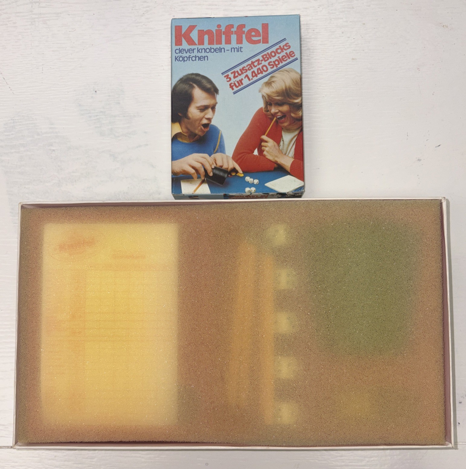 Schmidt Spiele German Kniffel Yahtzee Dice Game Germany New Extra Scorecards 70s