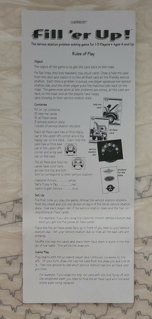 Fill’er Up Service Station Problem Solving Game 1996 Complete