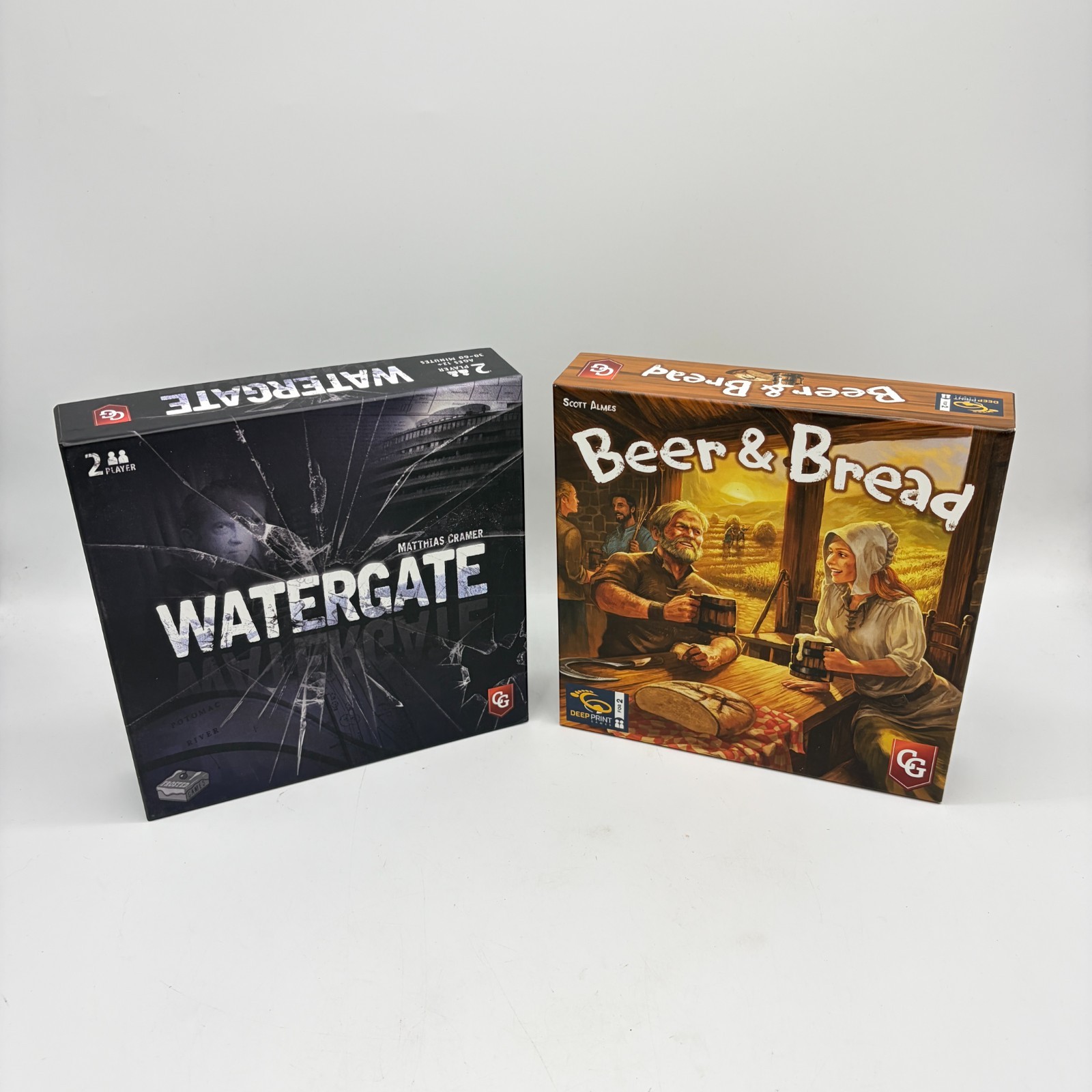 Board Game Lot of 2 Watergate + Beer & Bread Capstone Games 2 Player Strategy