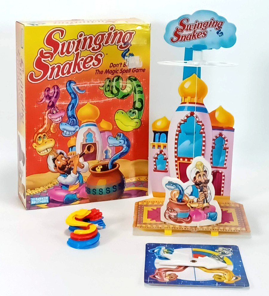 SWINGING SNAKES 1993 Vintage Parker Brothers Board Game (1 Red Snake Missing +)