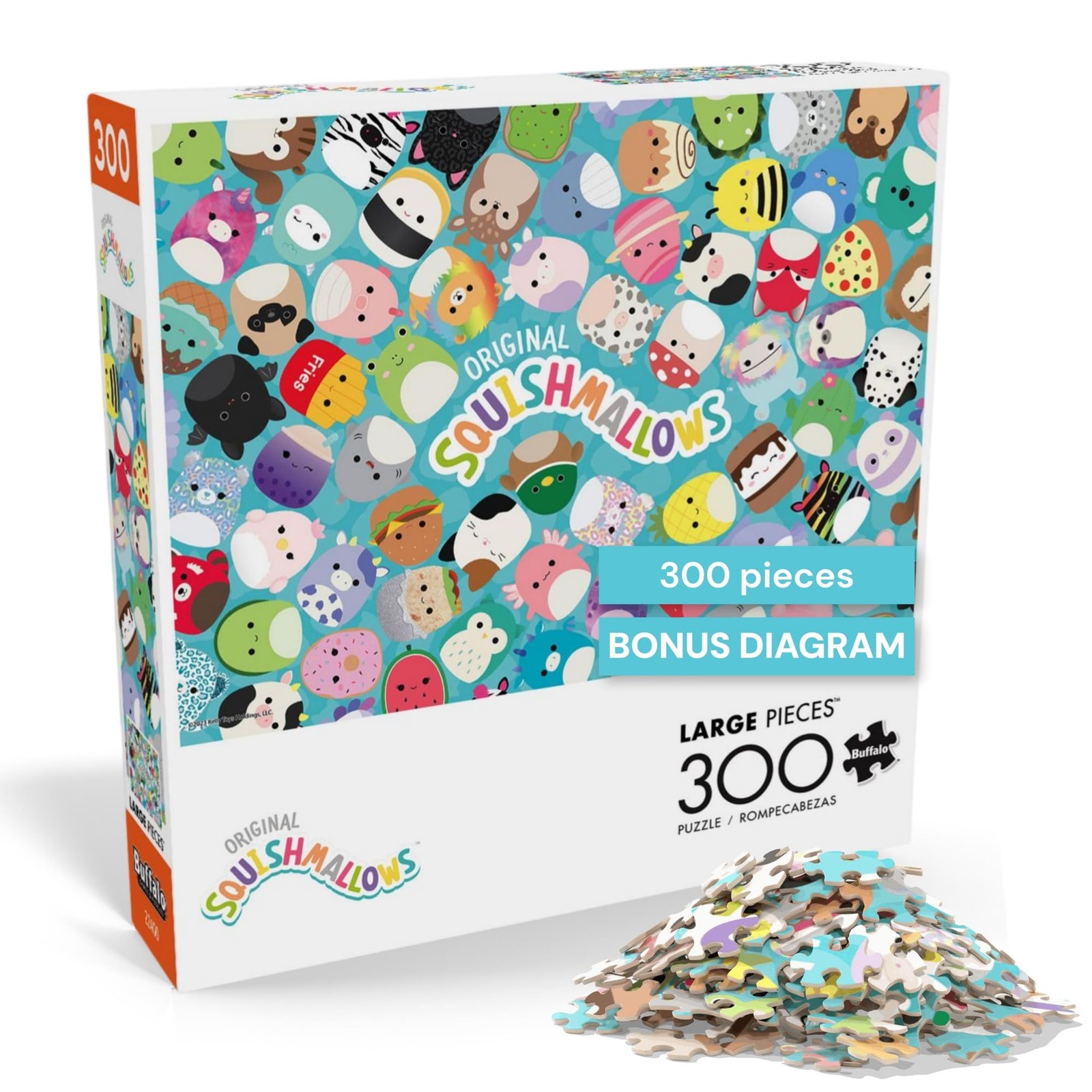 Jigsaw Puzzle 300 Piece Friends 21.25 x 15 in Large Squishmallow Buffalo Games