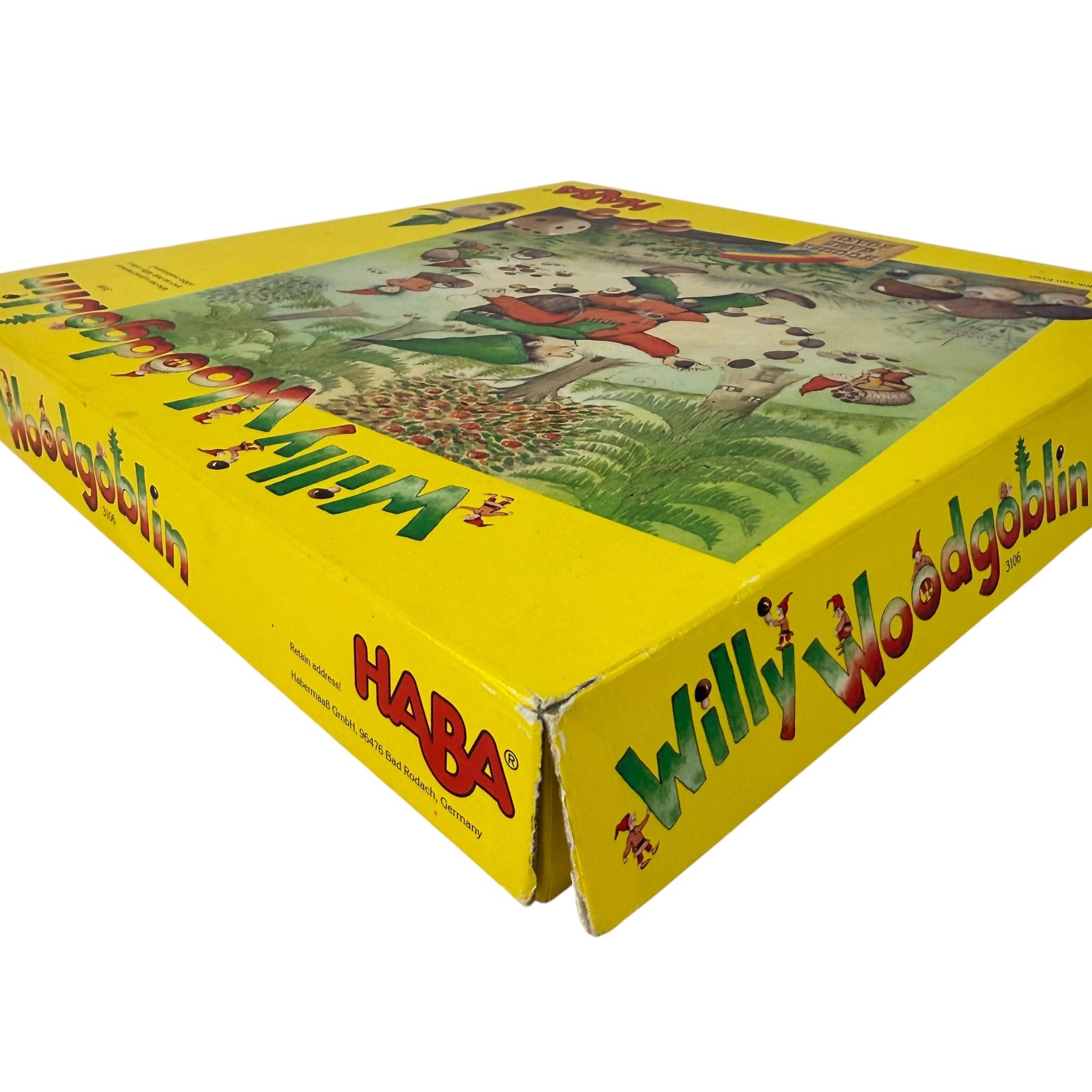 VTG 1997 Willy Woodgoblin Haba Wooden Board Memory Game Mushrooms Germany RARE