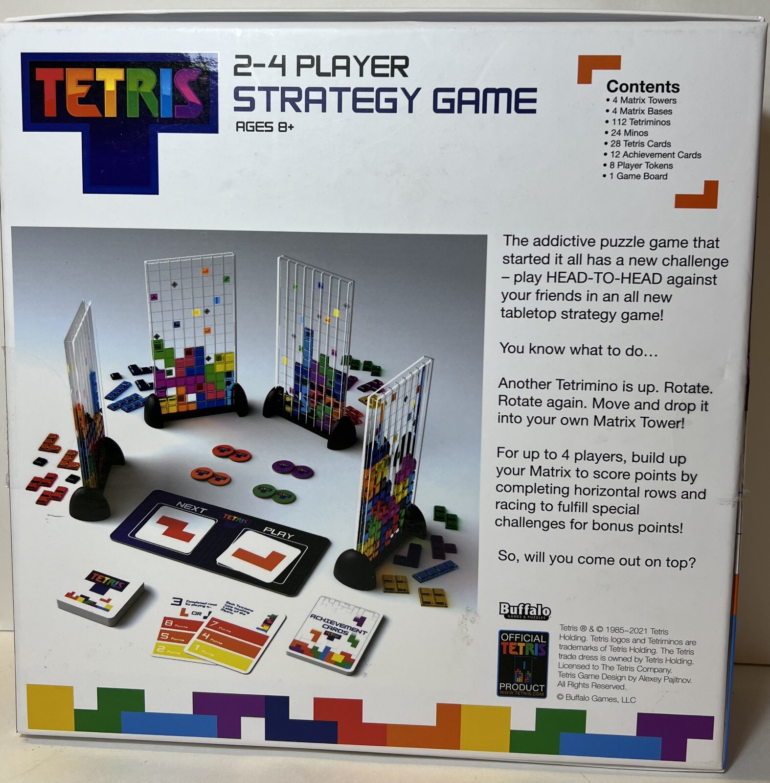 TETRIS Head To Head Strategy Board Game Buffalo Games 2-4 Players