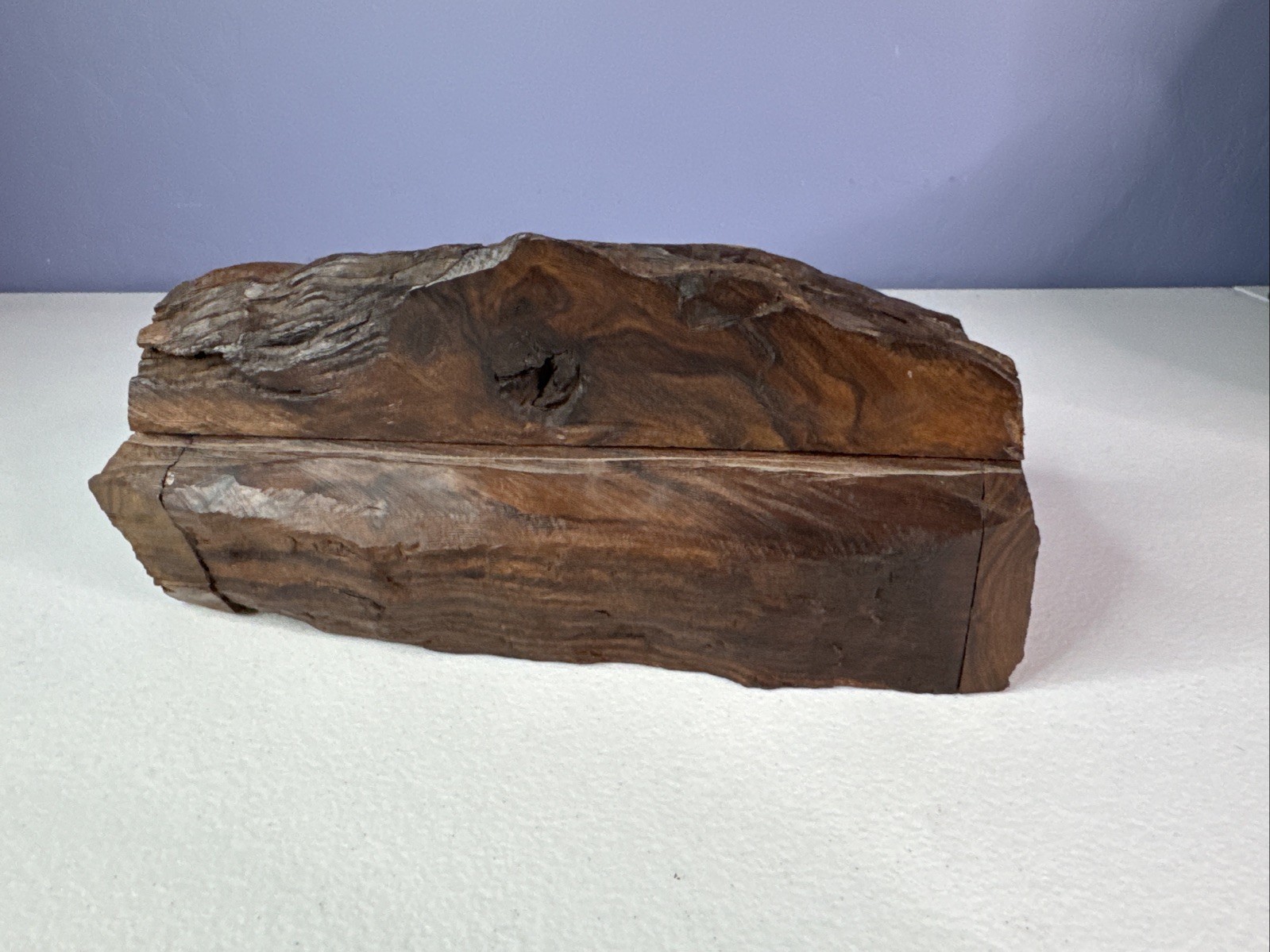 Wooden Domino Dominoes Set In Wood Box Natural New Log Vintage Rare