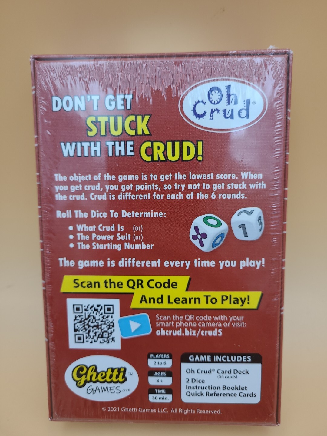 Oh Crud Card and Dice Game, Family Card Game for 2-9 Players, Strategy Card Game