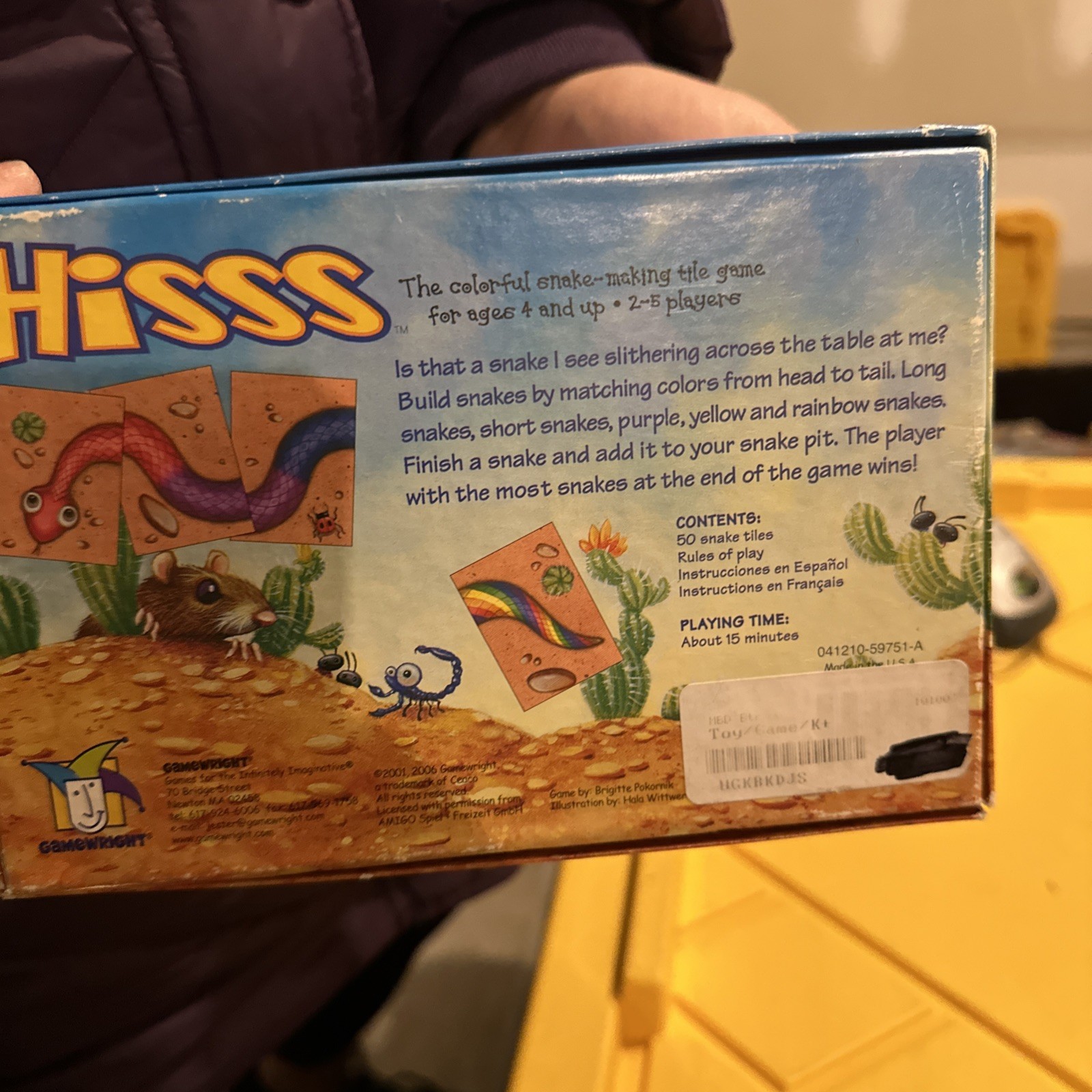 HISSS The Colorful Snake Making Tile Matching Game Gamewright Complete