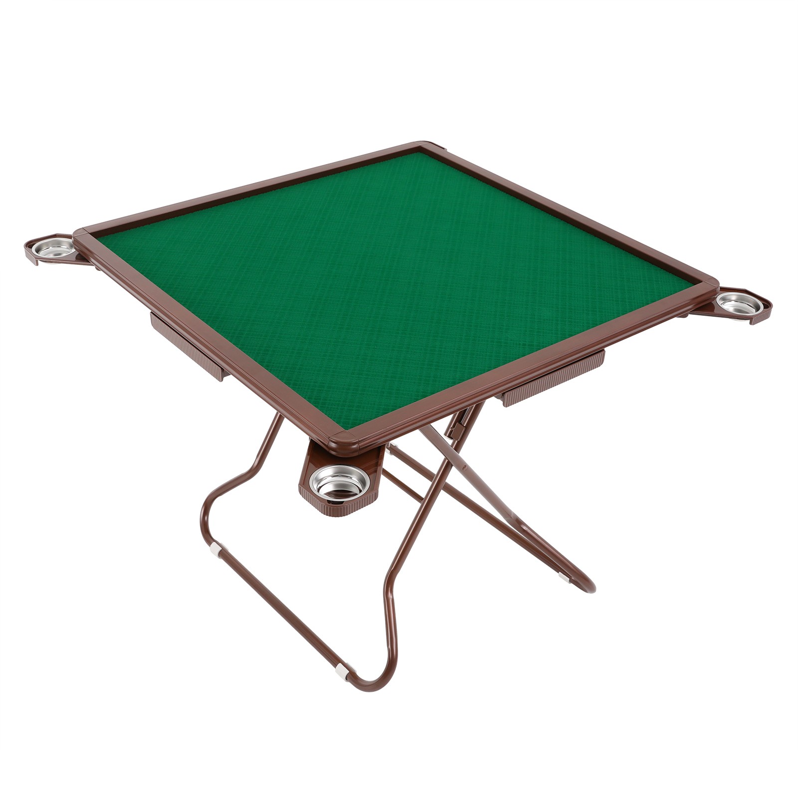 Mahjong Table w/ 4 Cup Holders & 4 Drawers for 4 Player People Foldable Portable