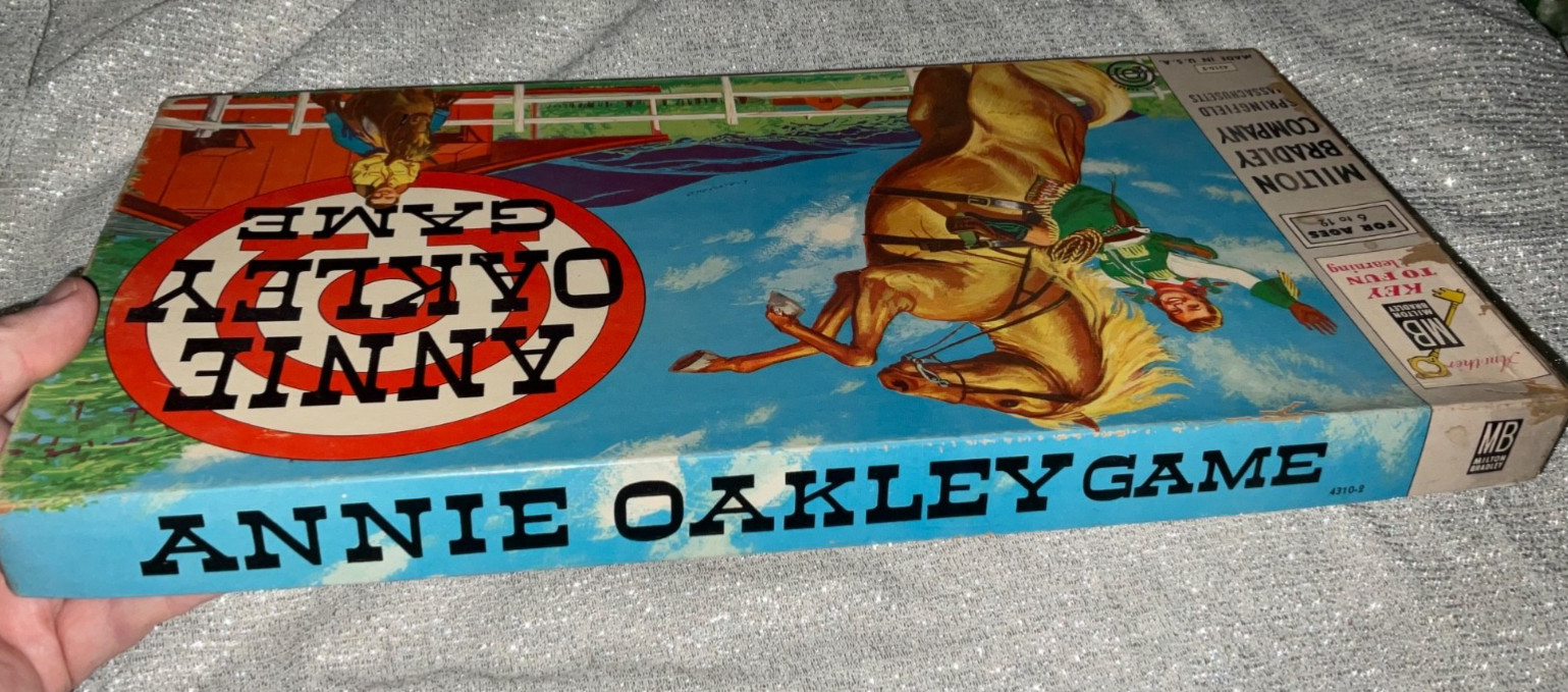 Vtg 4310-2 Annie Oakley Board Game Western Milton Bradley 100% Complete! See Pic