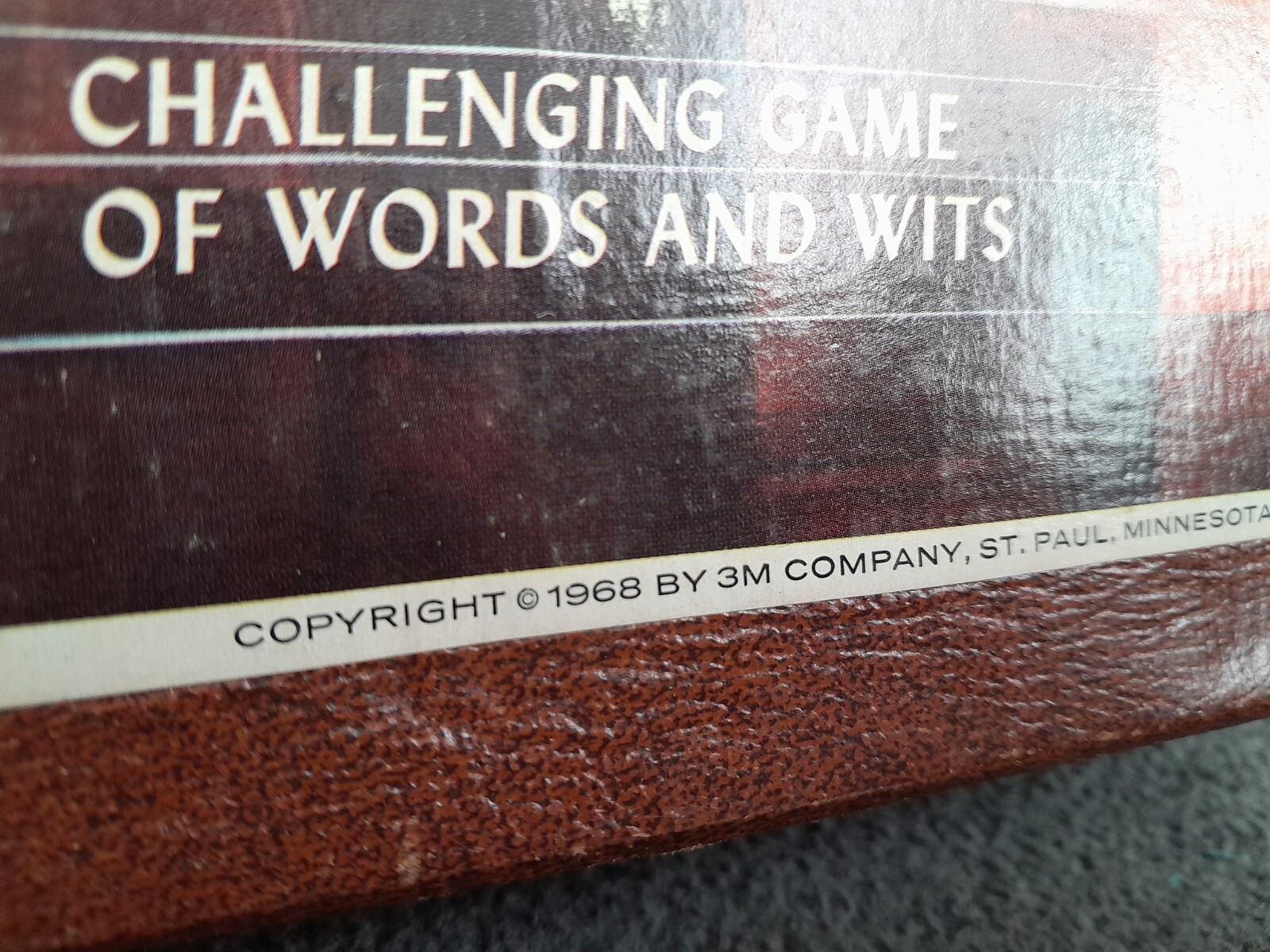 Vintage 1968 FOIL Board Game of Words & Wits Bookshelf Edition Complete 3M