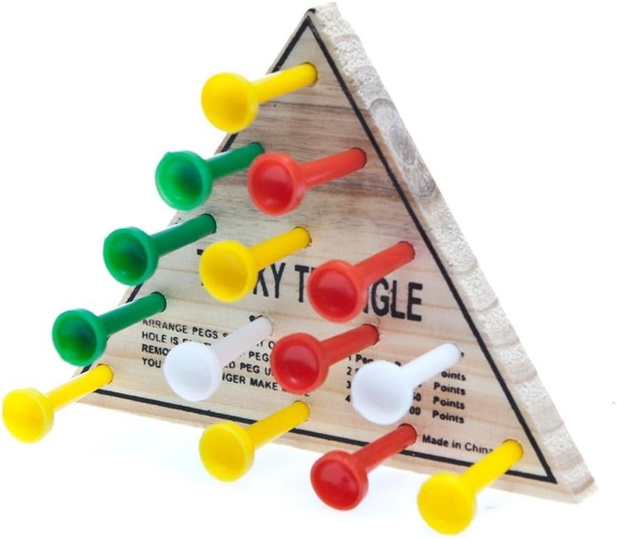 Versatile 4.5″ Wooden Triangle Game – Portable Puzzle Fun for Kids 3+