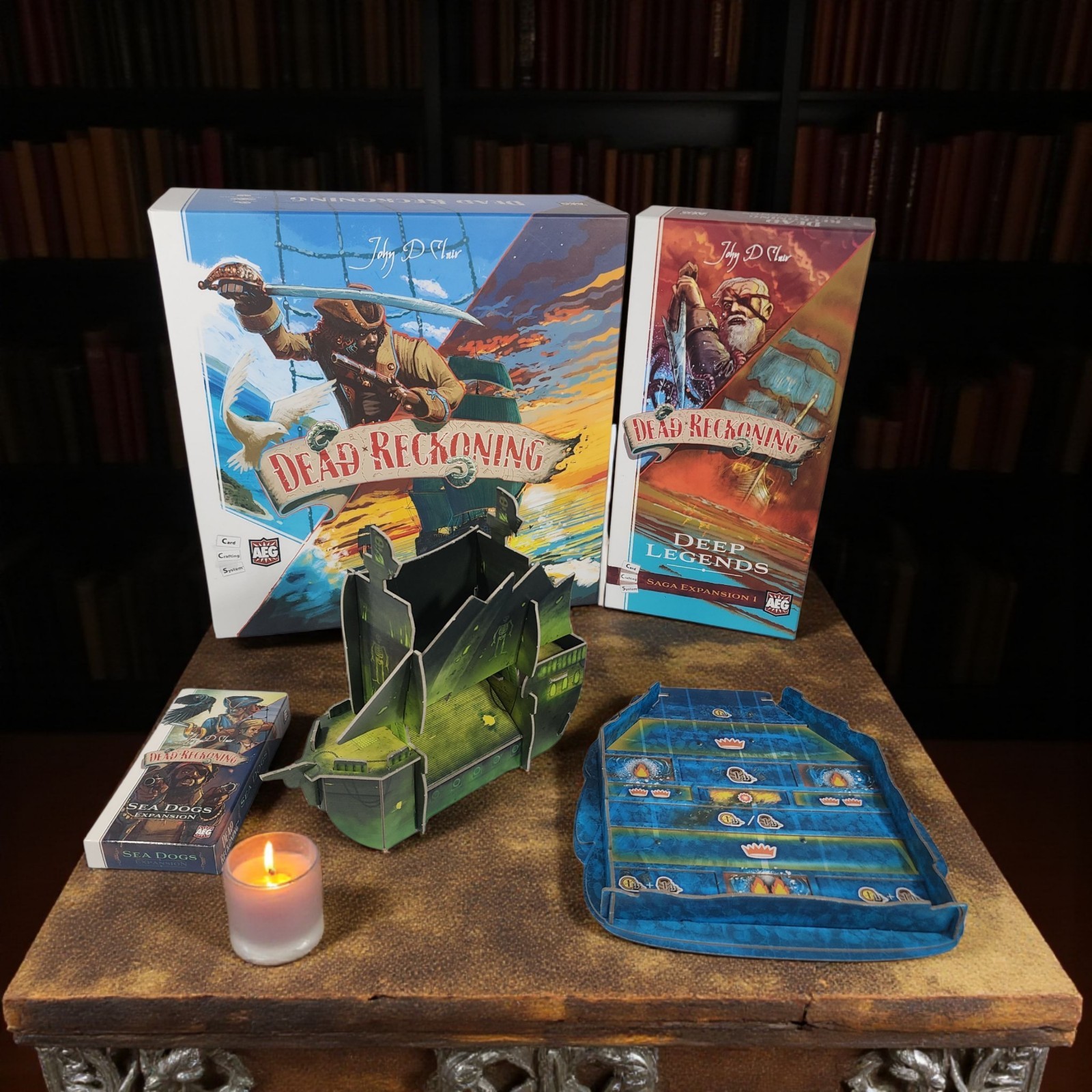AEG Dead Reckoning Board Game Lot Base Game + Expansions 100% COMPLETE Legends