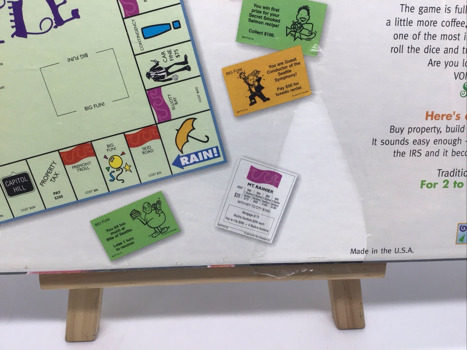 Late for the Sky Boardgame Seattle in a Box (Seattle-Opoly) NEW SEALED FREE SHIP