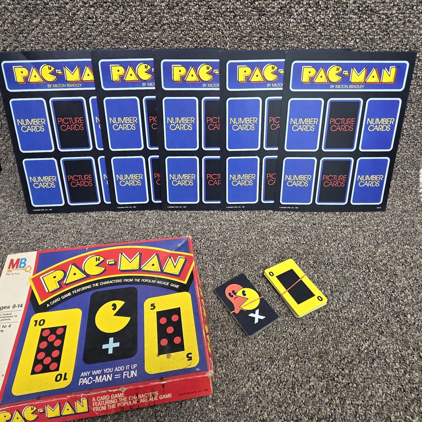 Vintage 1982 Pac-Man Card & Board Game Milton Bradley Complete Arcade Classic