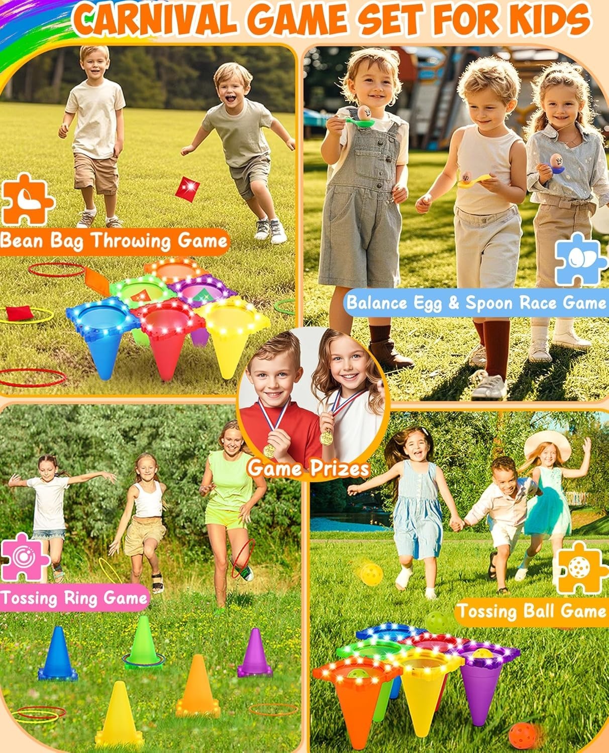 49PCS LED Carnival Games Combo Set for Kids – Perfect Outdoor Fun & Activities