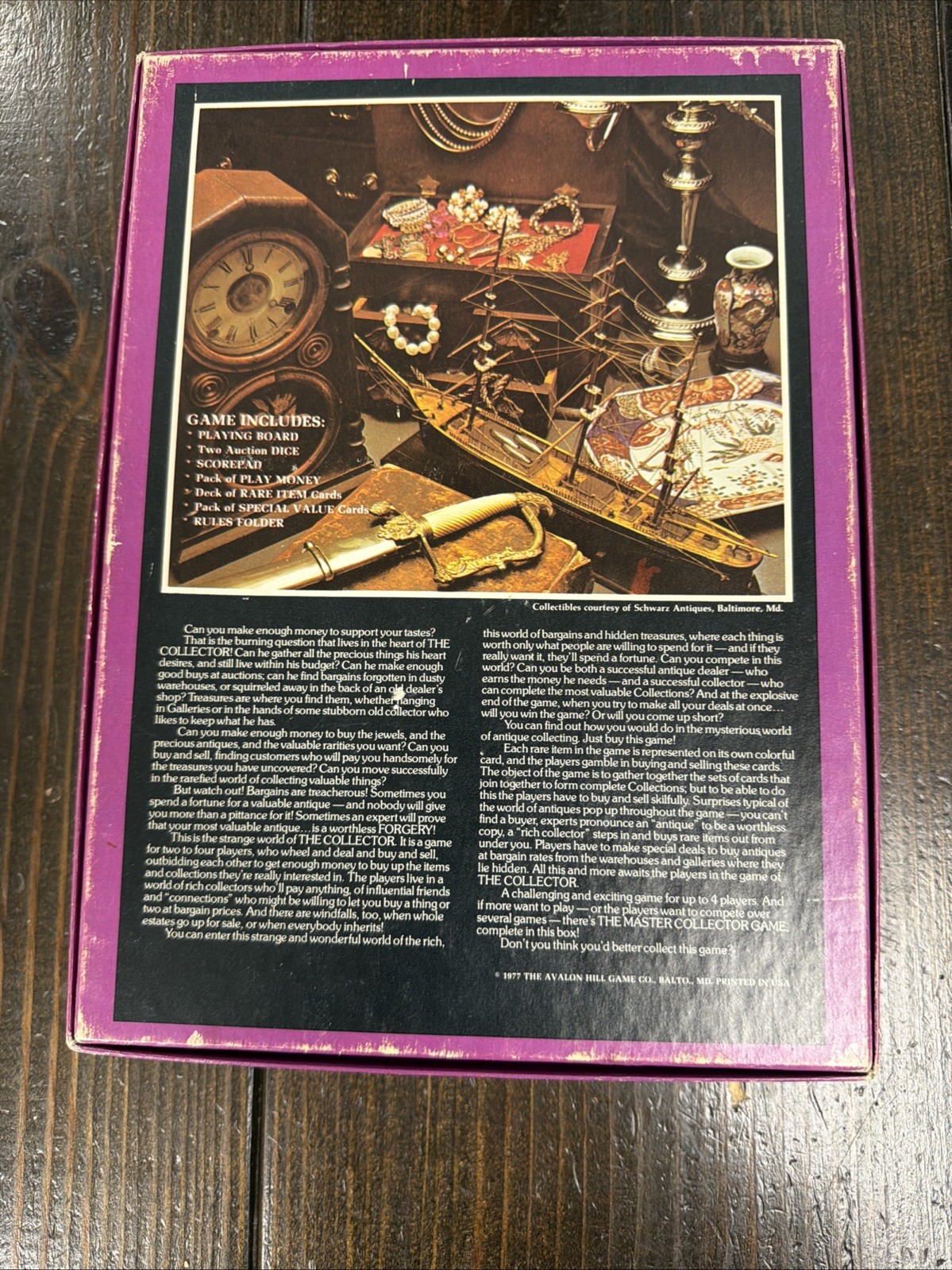 Vintage Avalon Hill The Collector Auction Bookcase Game 1977 Complete