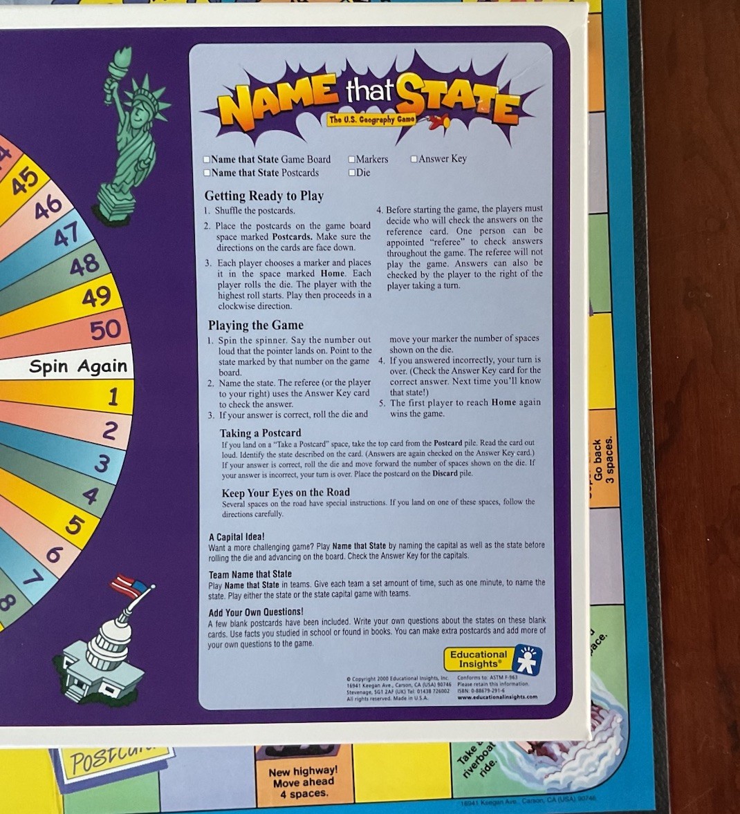 Name That State COMPLETE Educational Insights 2000 Geography Homeschool Kids