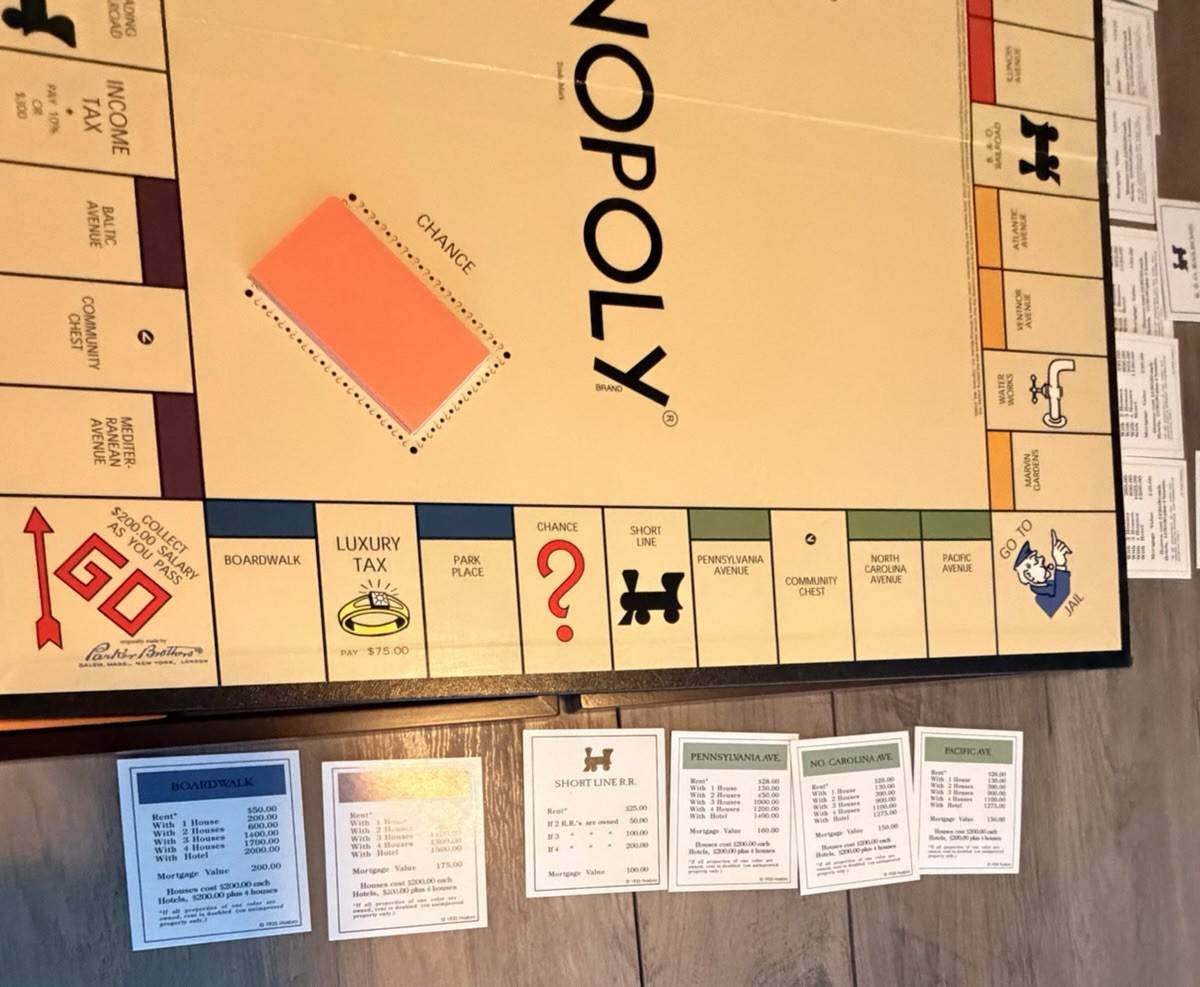Monopoly Deluxe First Edition 1935 Reproduction 2005 Wooden Case Complete PB