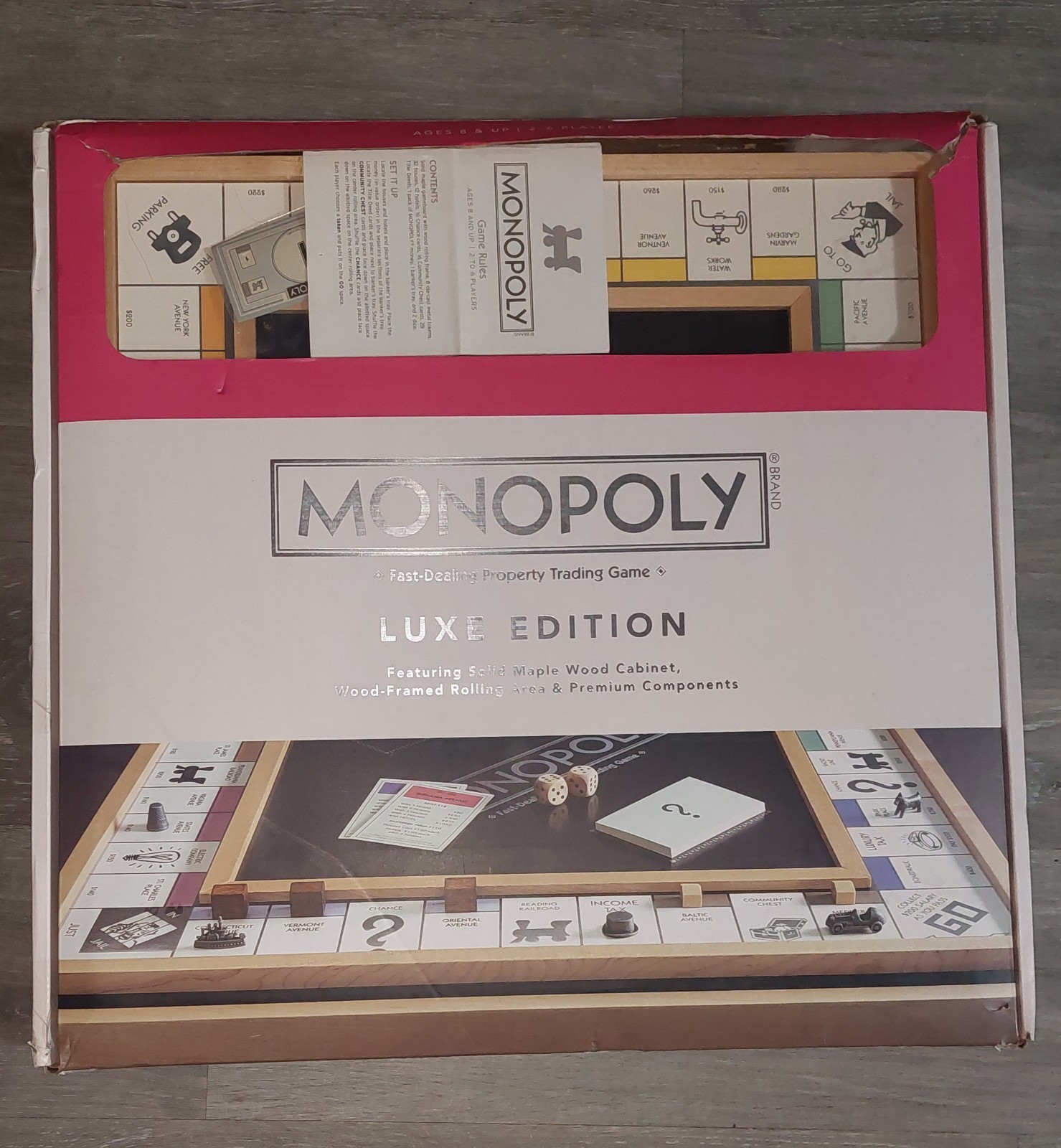 Monopoly Luxe Maple Edition Wood Cabinet Game Board Luxury Premium 2016 Sealed