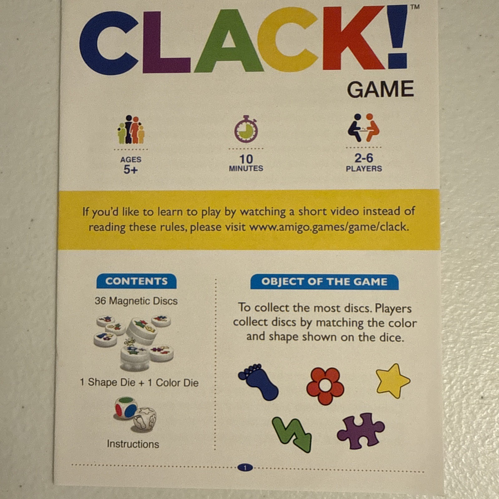 Clack Board Game New Sealed Kids Toy Family Game 5+ Magnet Stacking Game