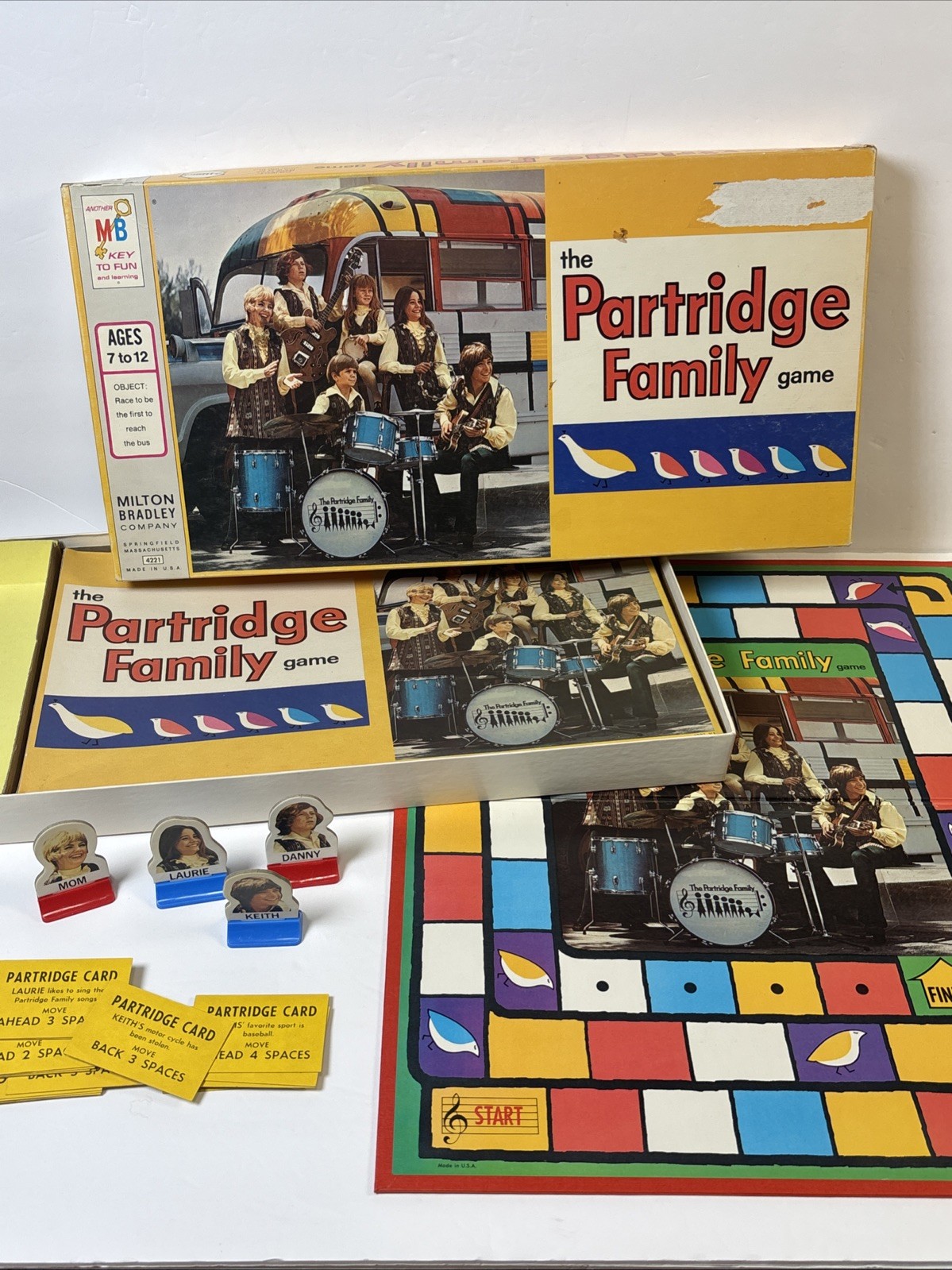 Vintage The Partridge Family Game Board Game 1971 Milton Bradley #4221