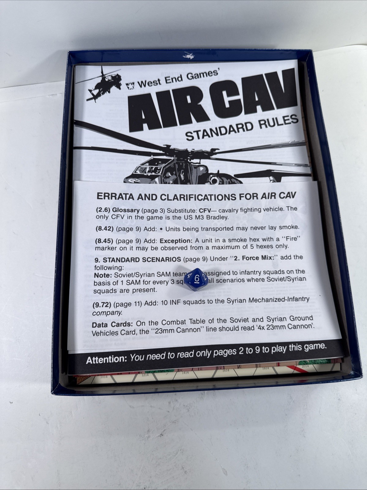 AIR CAV Board Game West End Games Helicopter Warfare In The Eighties 1985 Vtg