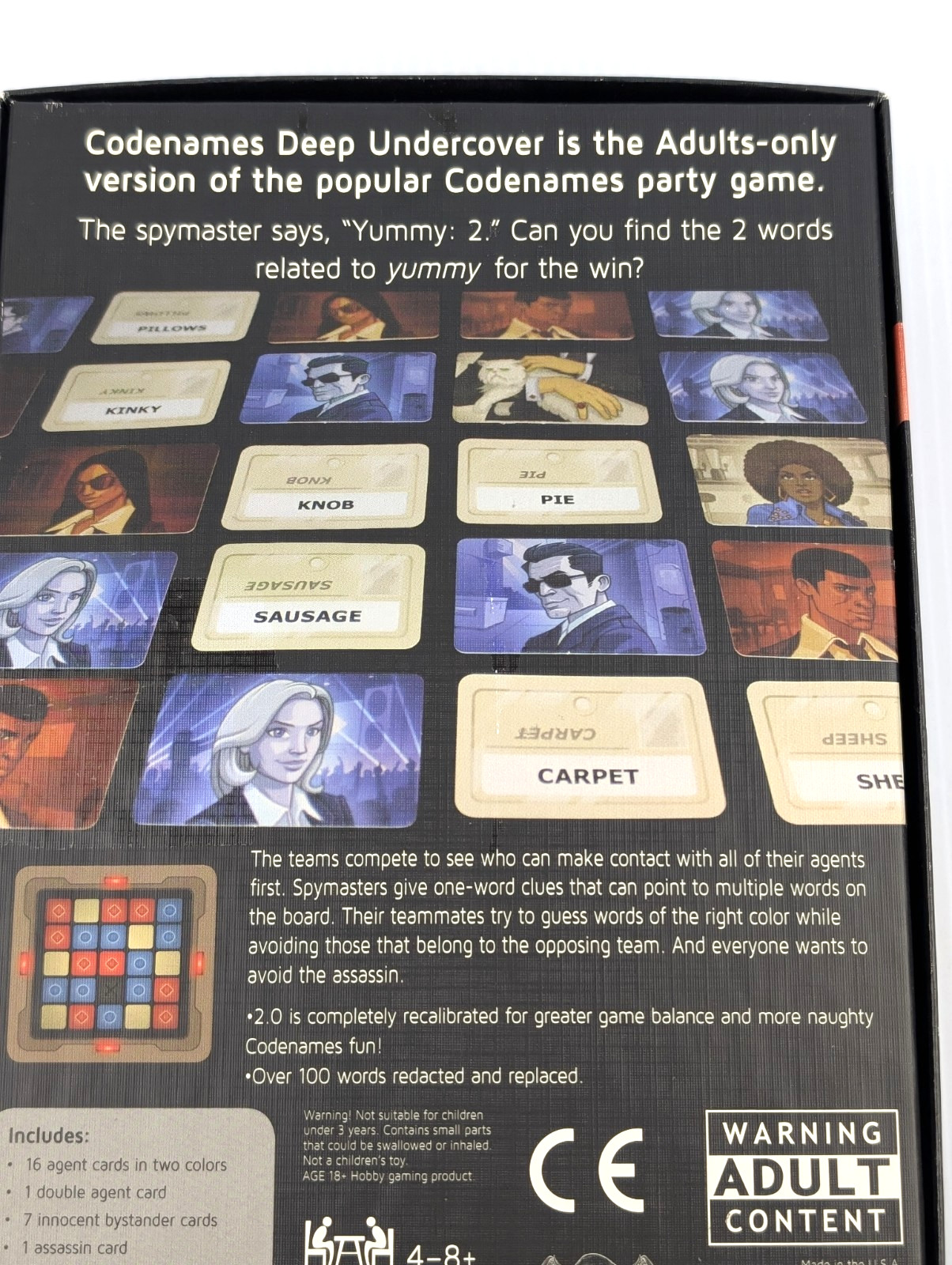 Codenames Deep Undercover 2.0 Adult Party Game 18+ Lark & Clam NEW OPEN BOX