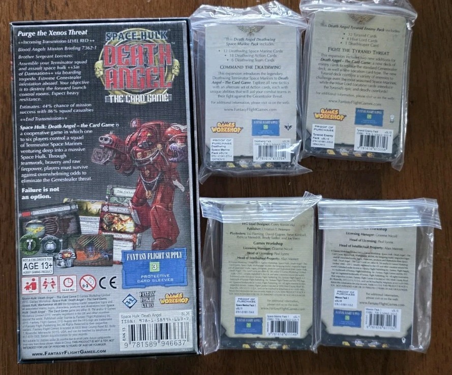 Space Hulk: Death Angel Card Game and 4 Expansions FFG Out of Print
