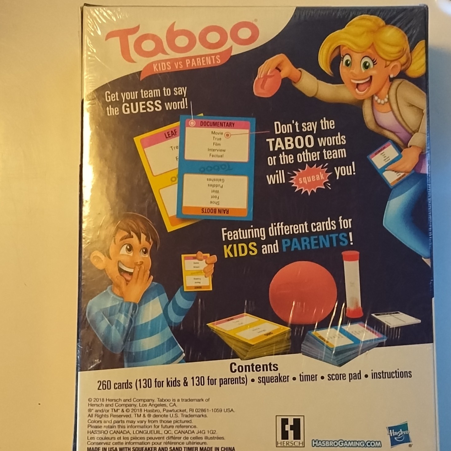 Hasbro Gaming Taboo Kids vs Parents Word Family Game w/ Timer Ages 8+ 4+ Players