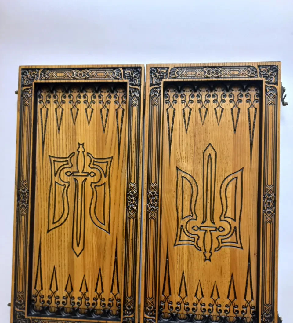 Gift backgammon, handmade wooden “Cossacks” 48 cm💛💙