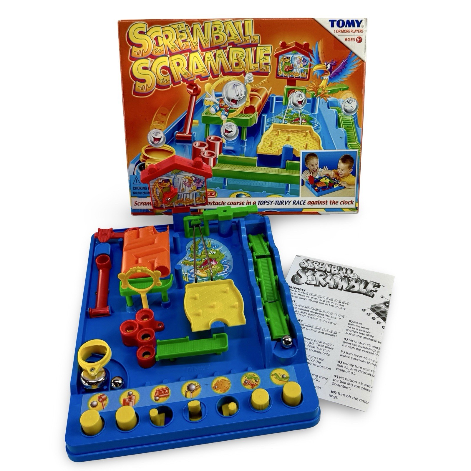 TOMY Screwball Scramble Game Complete Tested With Box Marble Maze Skill Game