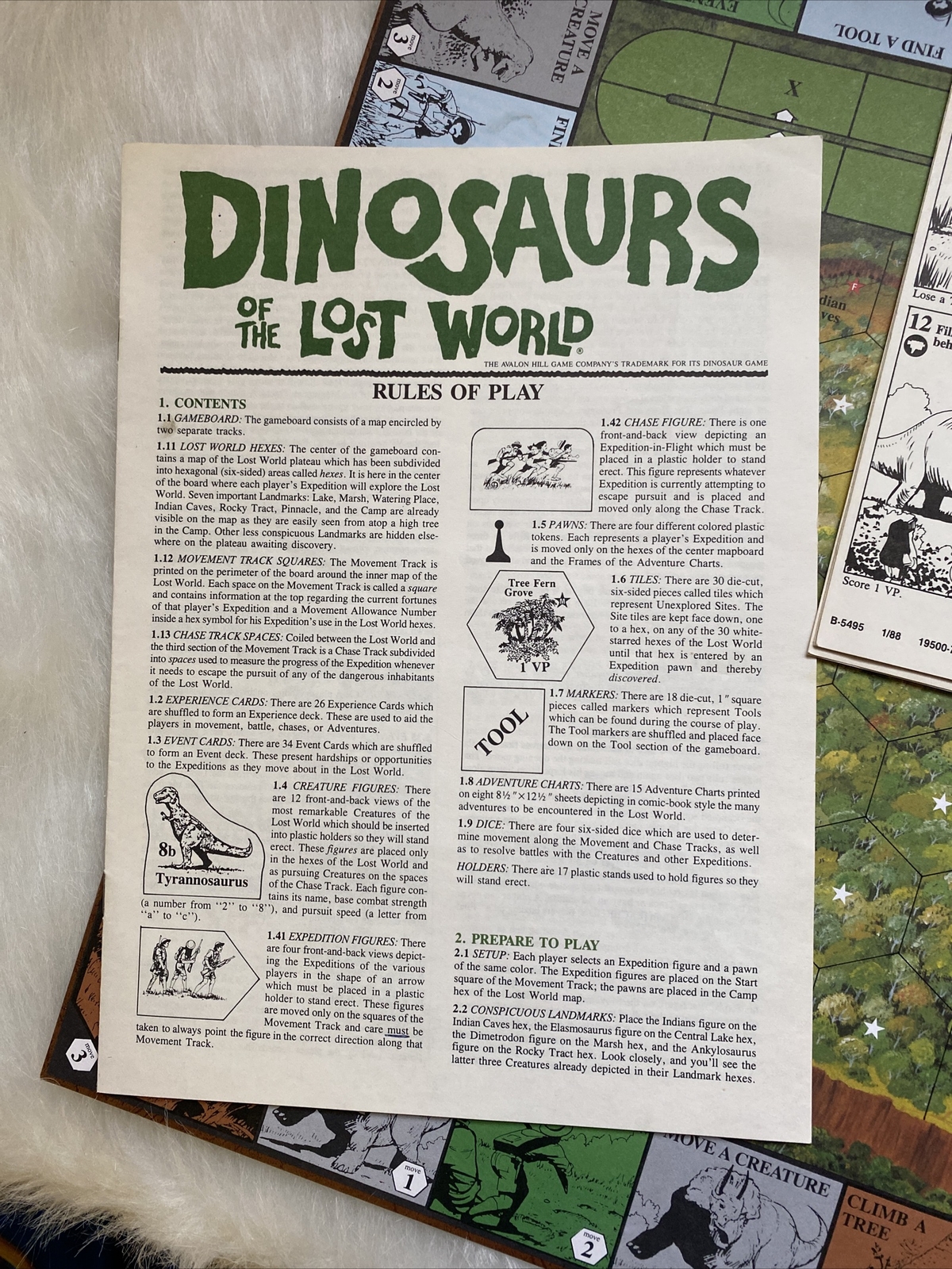 1987 Dinosaurs of the Lost World Boardgame AH Avalon Hill Game Company~EUC