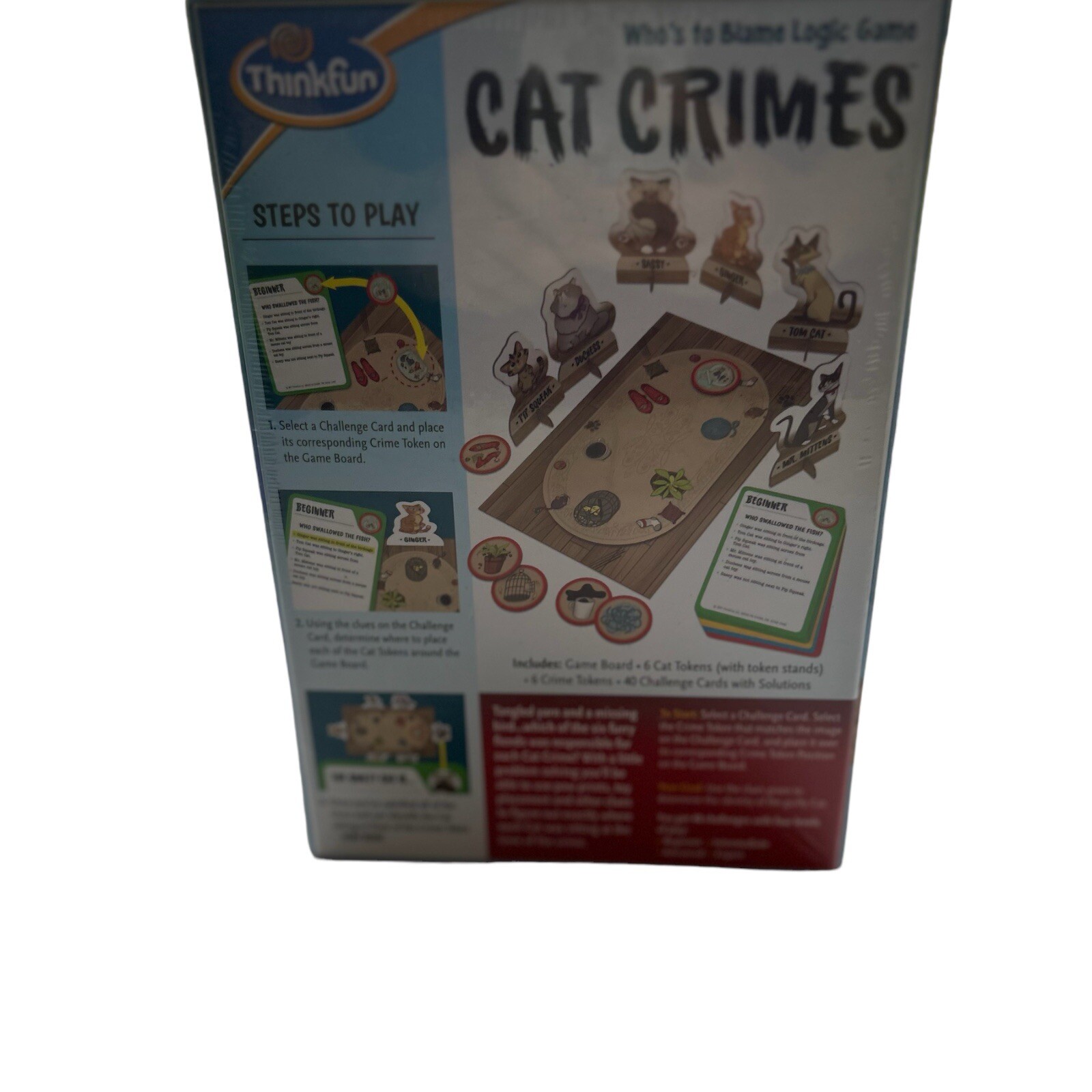 CAT CRIMES Who’s to Blame Logic Game Thinkfun Problem Solving Challenges