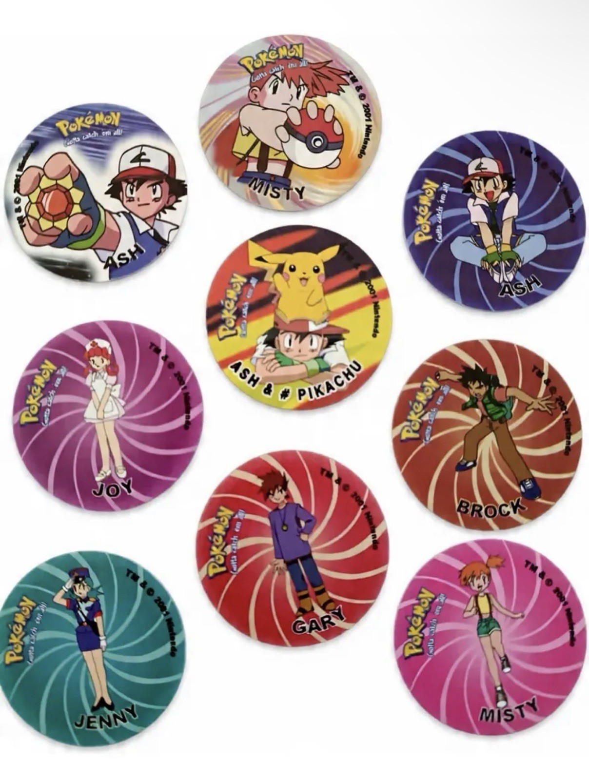 Pokemon 1st Generation Tazos Pogs 36 Piece Lot Pikachu Ash Misty Nintendo