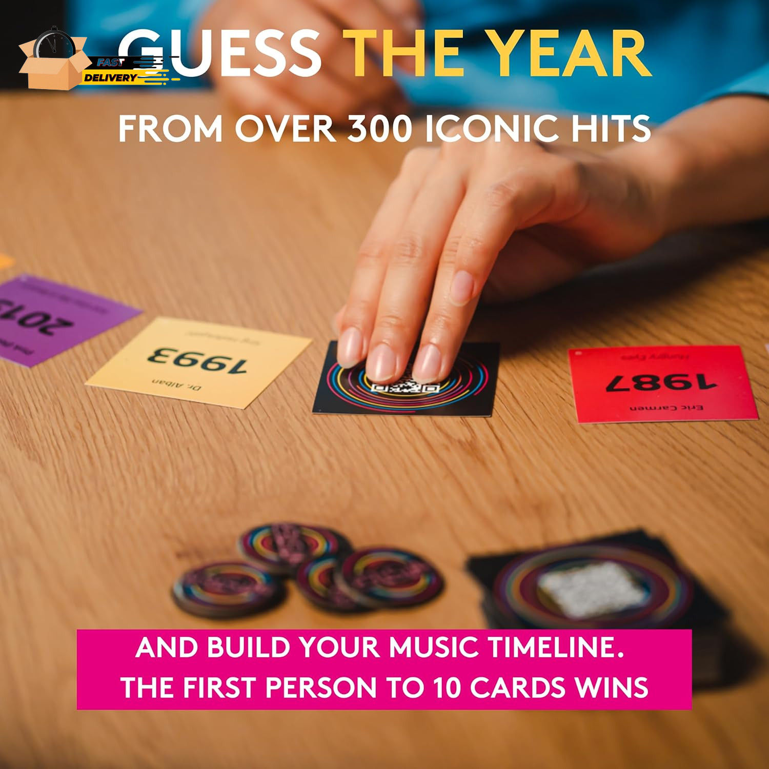 Hitster – the Music Fun Party Quiz Card Game, 2-10 Players – 300 plus Ico