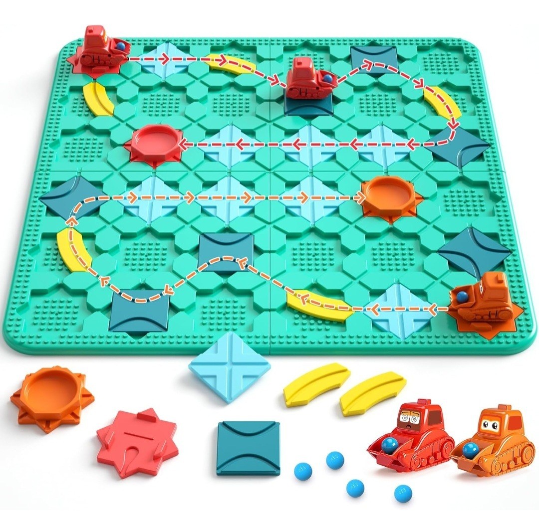 Logical Road Builder, Large Stem Games Board Game for 4 5 6 7 Years, Montessori