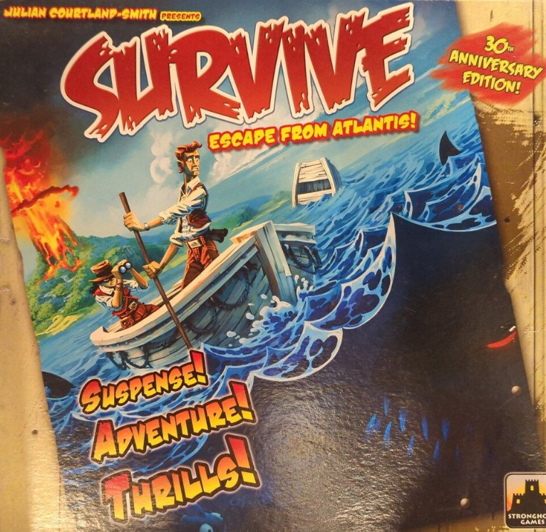 Survive Escape from Atlantis 30th Anniversary Board Game w/ Japanese Manual Used