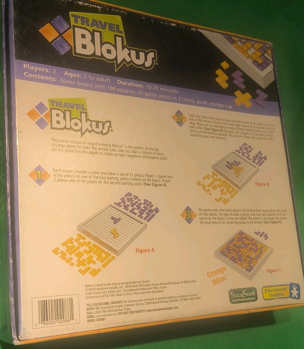 Travel Blokus for 2 Players COMPLETE 2005 Storage Trays Travel To Go Strategy