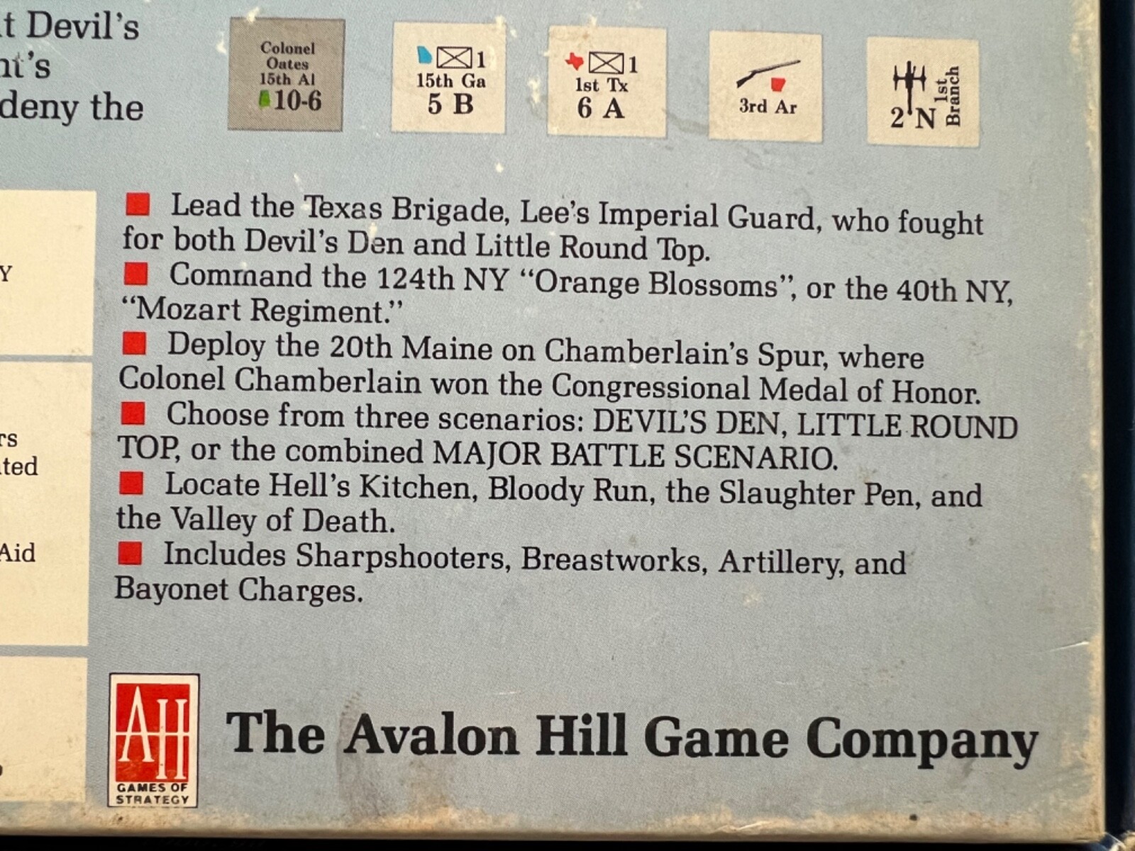 Devils Den American Civil War Game by The Avalon Hill Game Company 1985