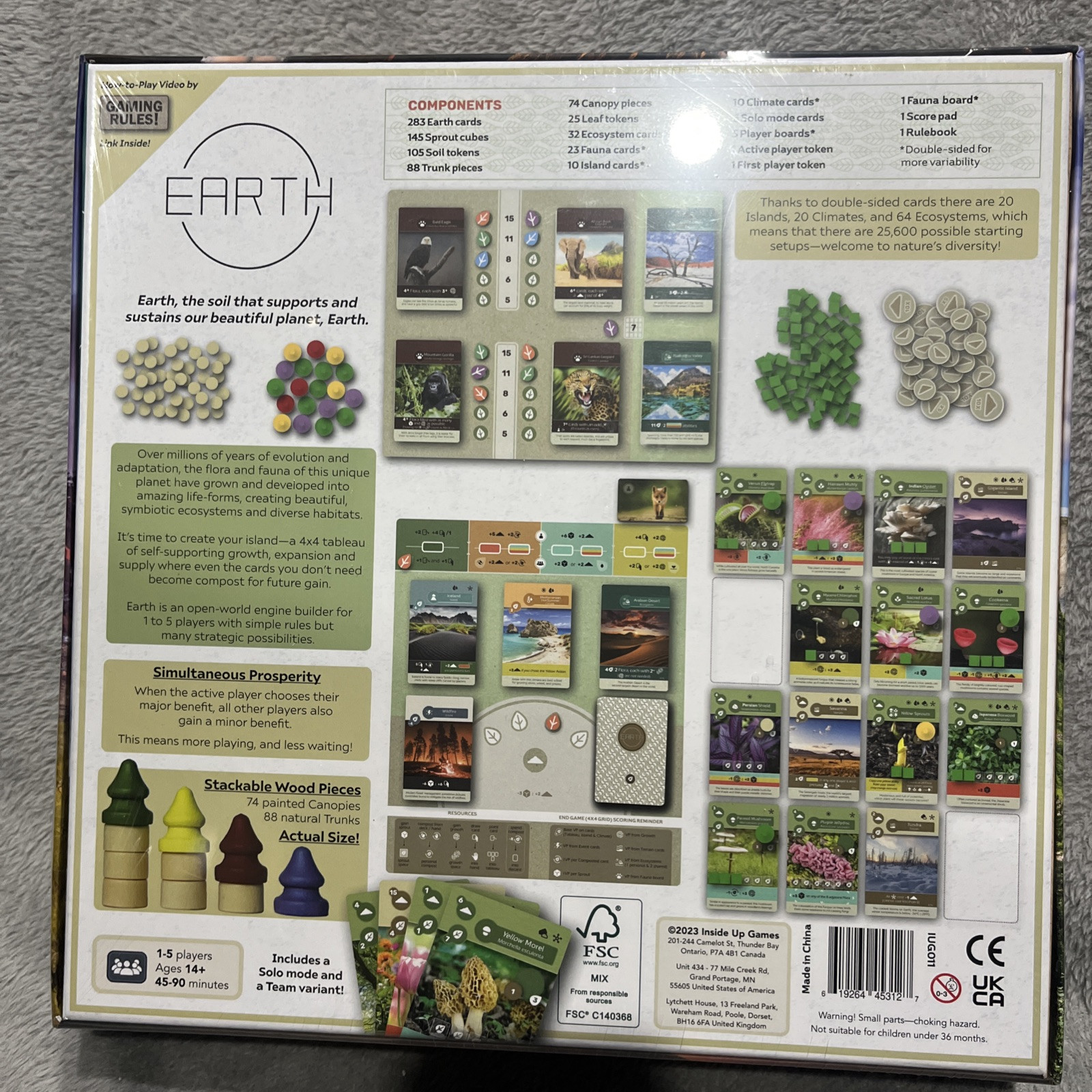 Earth Board Game – Inside Up Games 2023 – Solo Mode And Team Play