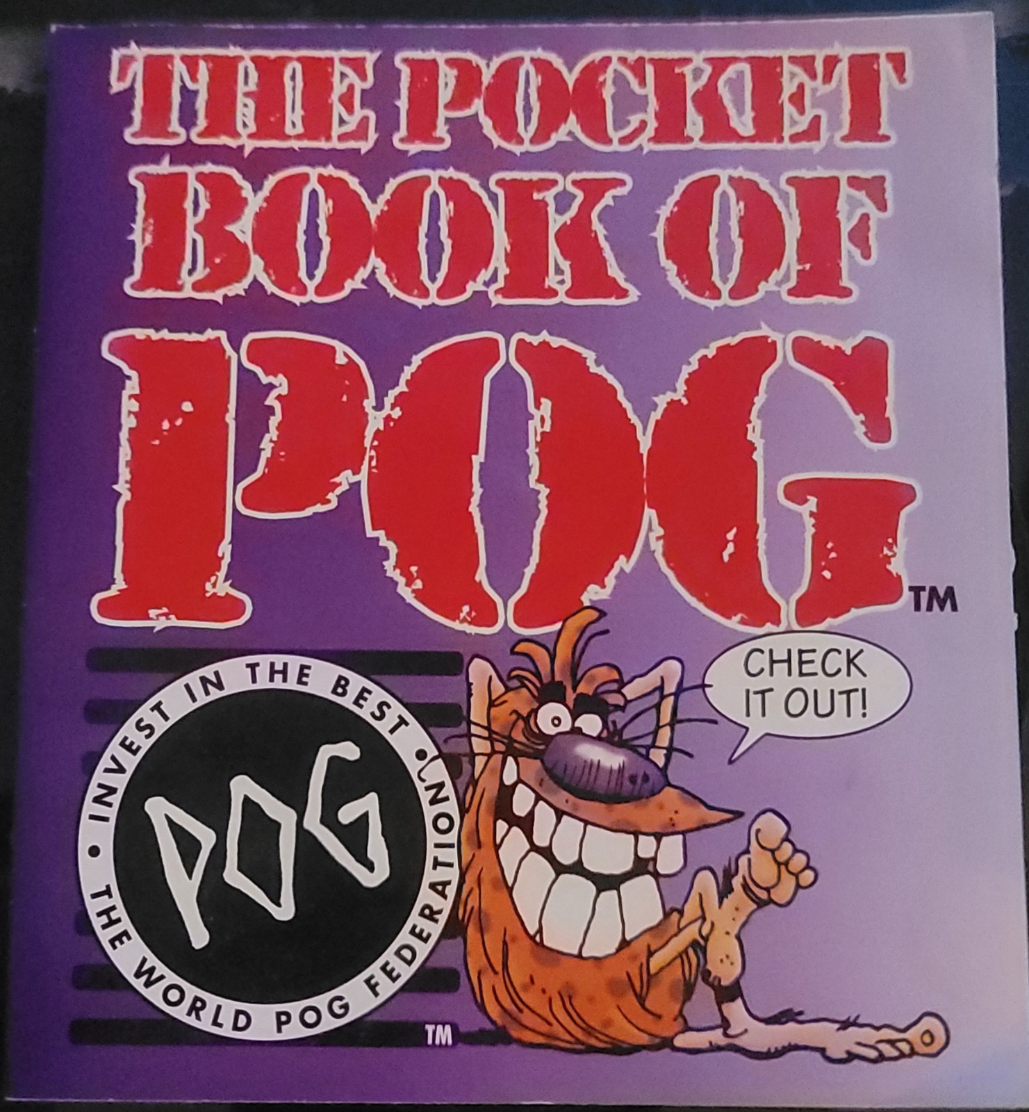 1990 World POG Federation Micro Tournament Case Board Pocket Book WPF Vintage