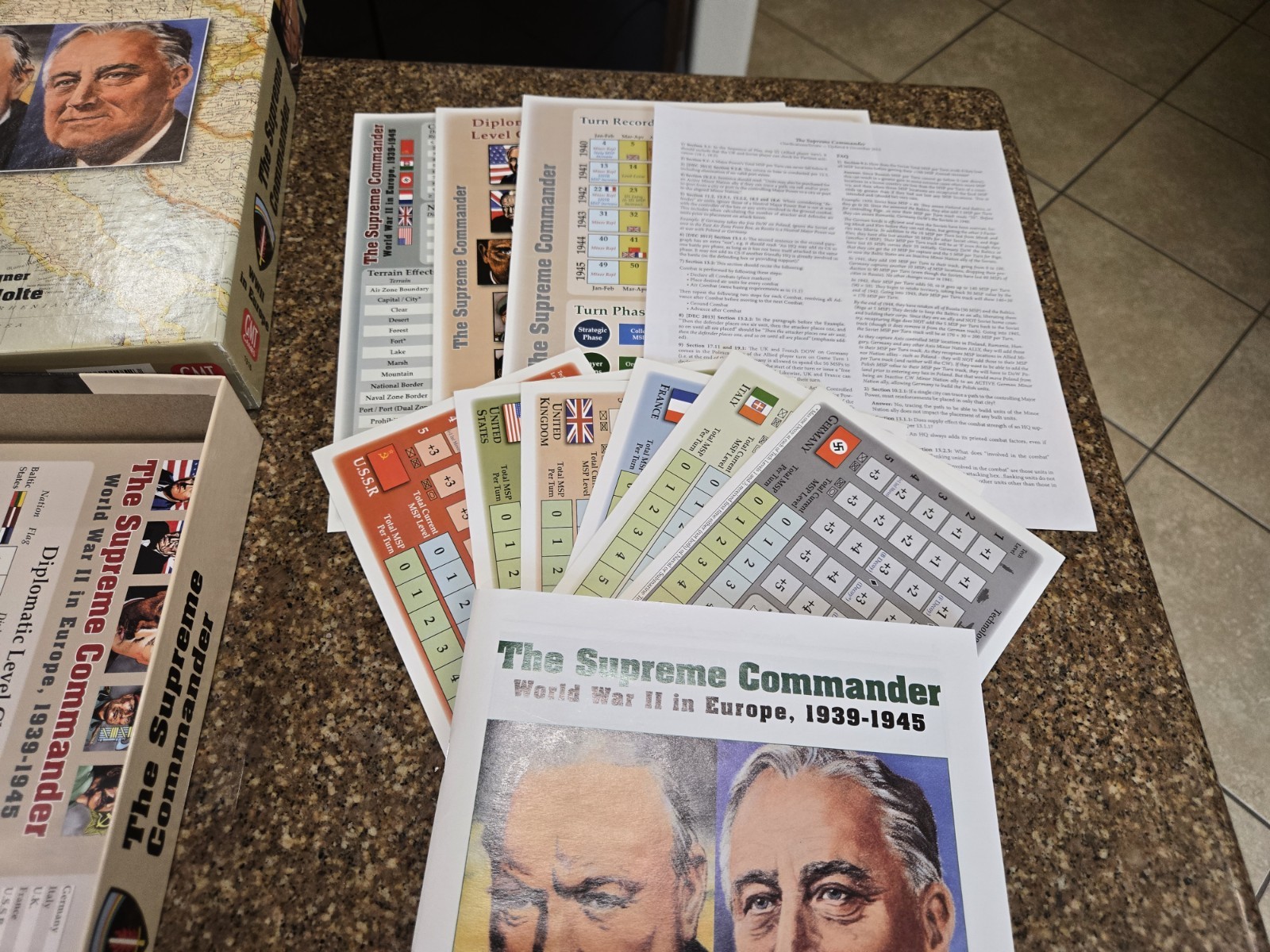 The Supreme Commander + Errata Counters GMT Games 1316 Unpunched