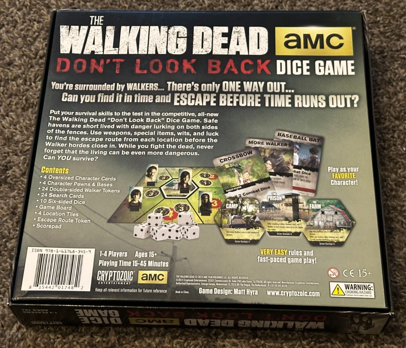 The Walking Dead: Don’t Look Back- Dice Game by Cryptozoic – Complete ALL PIECES